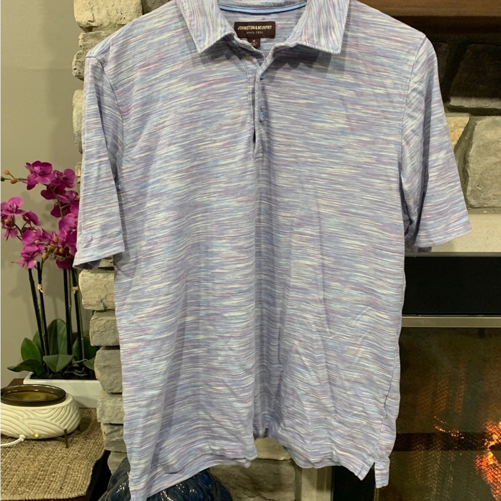 Johnston & Murphy Blue Polo Shirt with Relaxed Fit Mens M